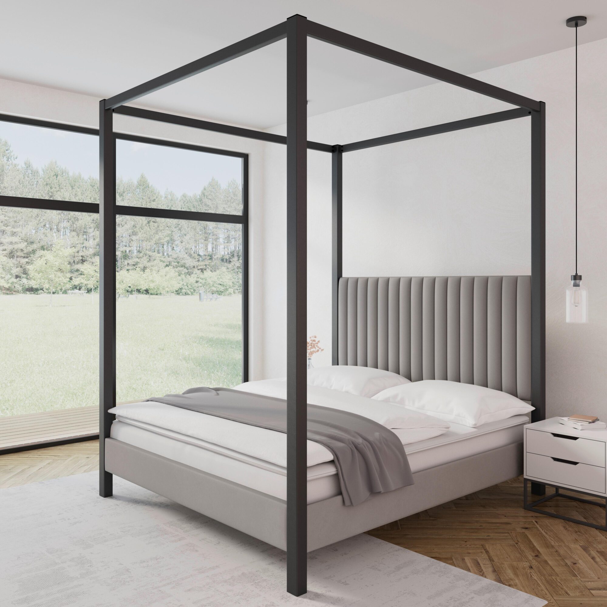 wohnli-moebel-suche-Himmelbett-Mona-ca-180x200-cm-Grau Wohnli Möbelsuche - Himmelbett Mona ca. 180x200 cm Grau