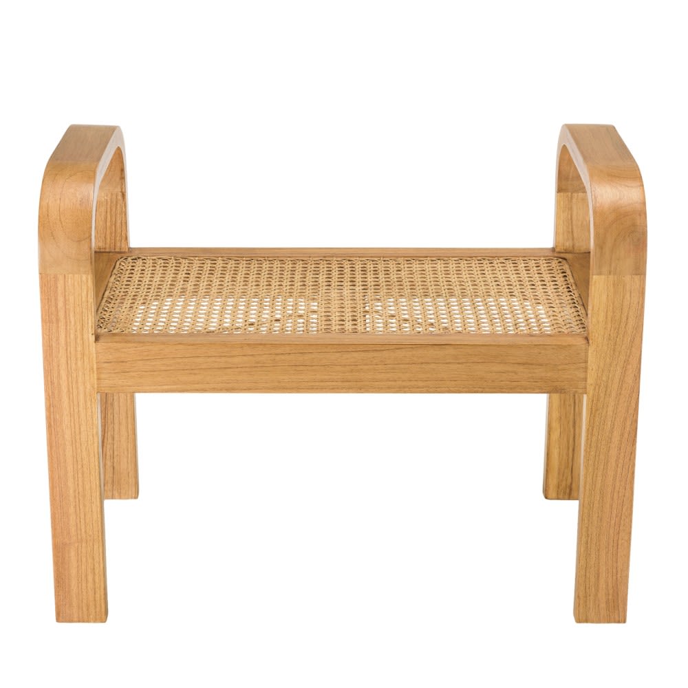 Wohnli Möbelsuche - Hocker 1 Platz aus Mindiholz und Rattan