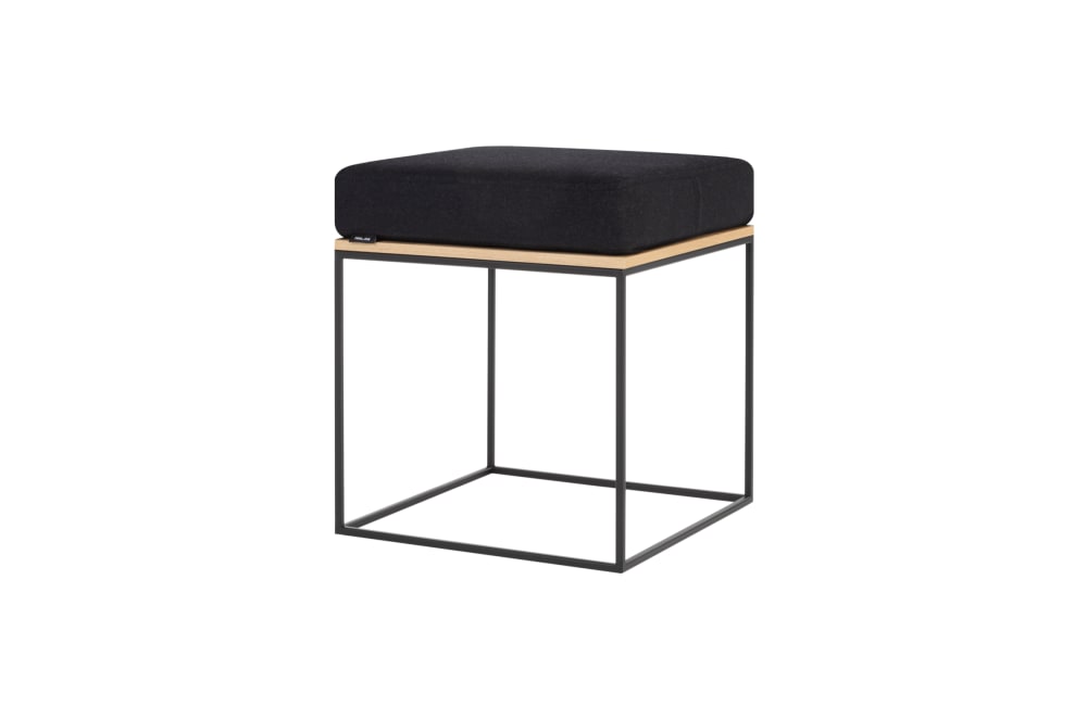 wohnli-moebel-suche-Hocker-aus-Eichenfurnier-und-Stahl-mit-Kissen-braun-schwarz Wohnli Möbelsuche - Hocker aus Eichenfurnier und Stahl mit Kissen