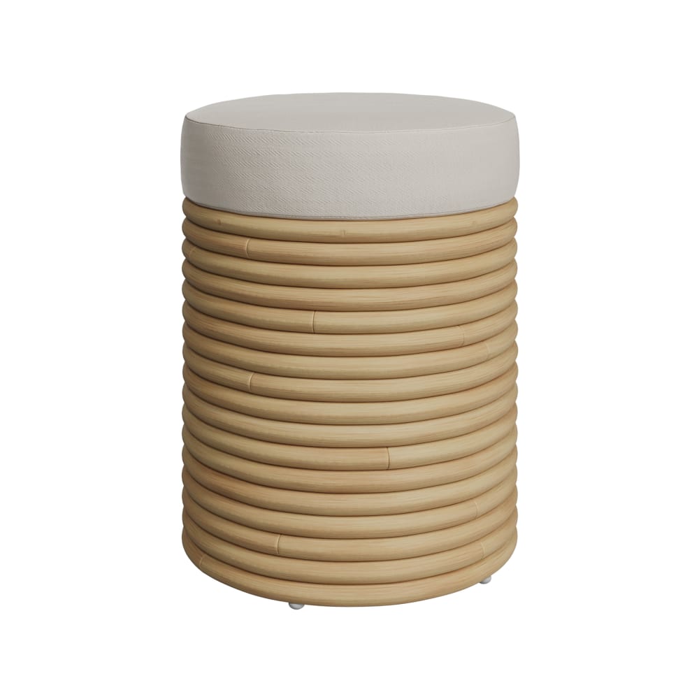 wohnli-moebel-suche-Hocker-aus-Rattan-und-cremefarbenem-Stoff-H-45-cm Wohnli Möbelsuche - Hocker aus Rattan und cremefarbenem Stoff H 45 cm