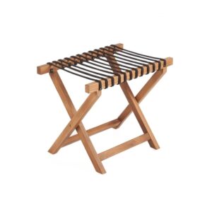 Wohnli Möbelsuche - Hocker aus Teakholz und Stoff 55x50