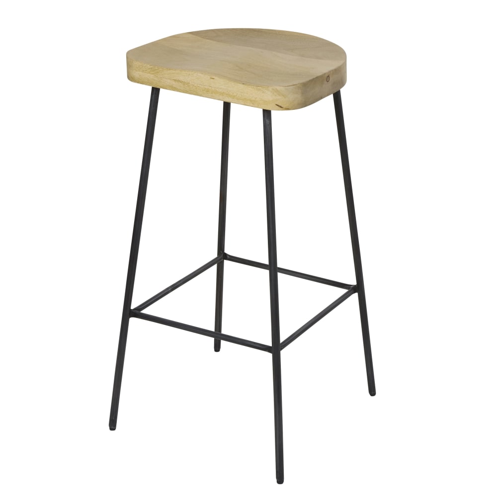 wohnli-moebel-suche-Hocker-aus-massivem-Mangoholz-und-schwarzem-Stahl-H75 Wohnli Möbelsuche - Hocker aus massivem Mangoholz und schwarzem Stahl H75
