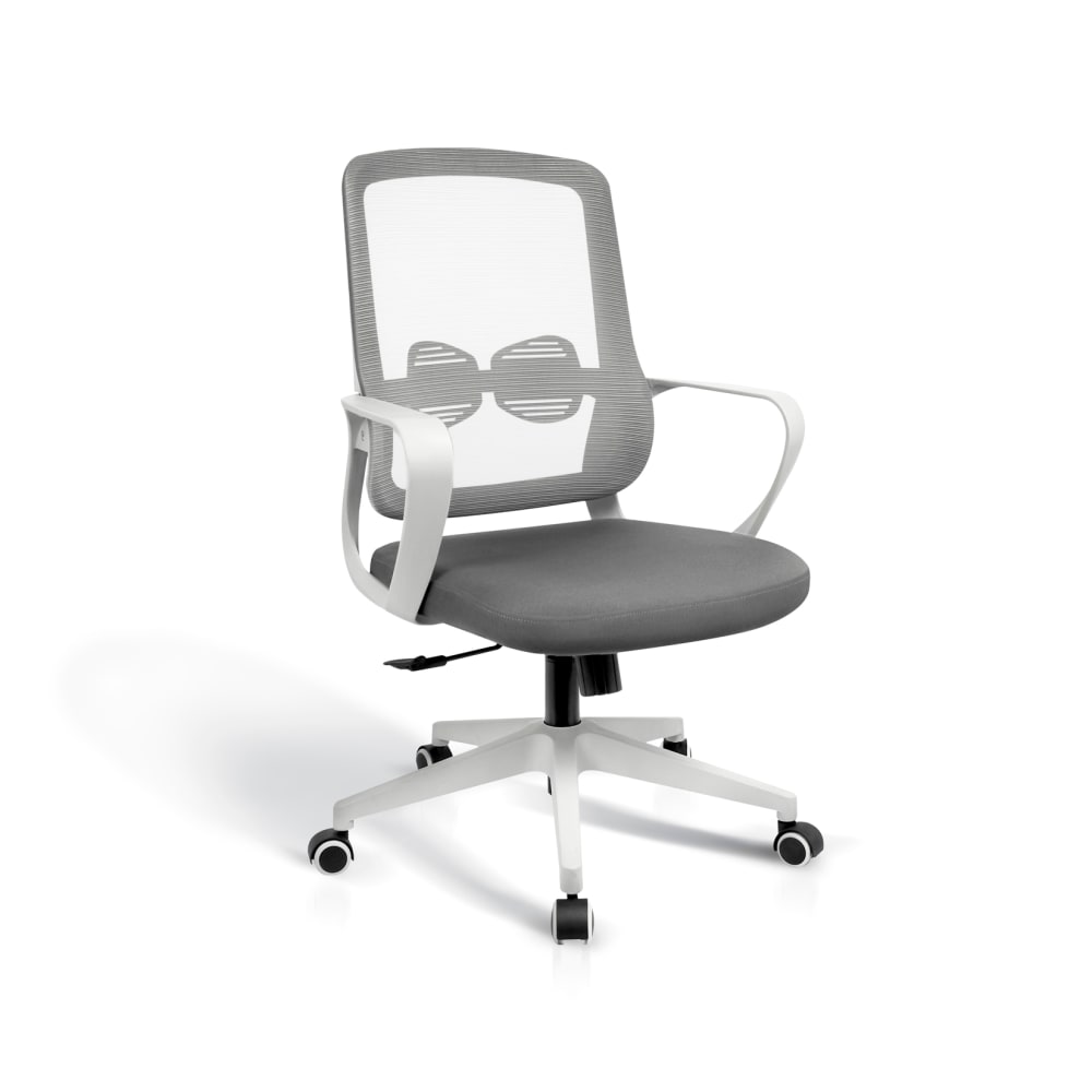 Wohnli Möbelsuche - Höhenverstellbarer Schreibtischstuhl Stoff Grau 107x66x61 cm