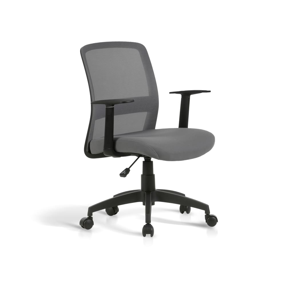 Wohnli Möbelsuche - Höhenverstellbarer Schreibtischstuhl Stoff Grau 94x61x59 cm