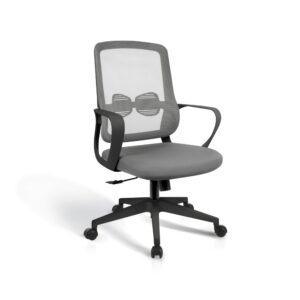 Wohnli Möbelsuche - Höhenverstellbarer Schreibtischstuhl Stoff Grau und Schwarz 107x66x61