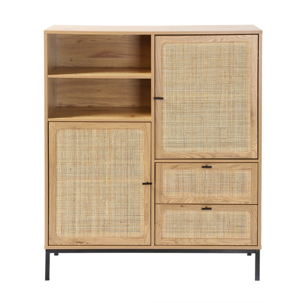 wohnli-moebel-suche-Hohe-Buffetschrank-mit-Rattanfronten-L100-x-H120-cm Wohnli Möbelsuche - Hohe Buffetschrank mit Rattanfronten - L100 x H120 cm