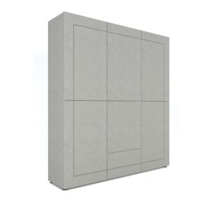 Wohnli Möbelsuche - Hohe Kommode 5-türig/3-Schubladen 150x35x165cm in Holzoptik Kaschmir