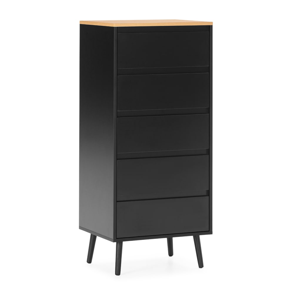 wohnli-moebel-suche-Hohe-kommode-5-chubladen-schwarze-Farbe Wohnli Möbelsuche - Hohe kommode 5 chubladen schwarze Farbe