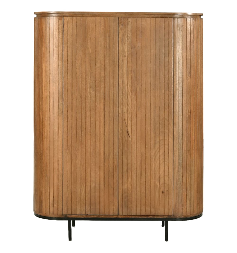 Wohnli Möbelsuche - Hohes Sideboard mit 2 Türen aus massivem Mangoholz
