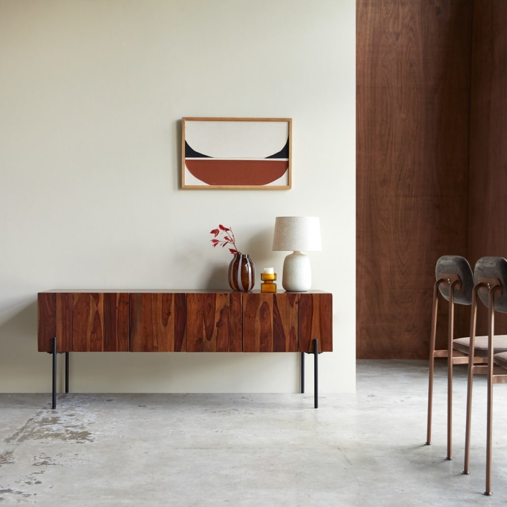 Wohnli Möbelsuche - Hohes TV-Möbel aus massivem Palisanderholz 170 cm