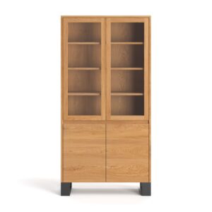 wohnli-moebel-suche-Industrielle-Vitrine-aus-massivem-Holz-100-cm Wohnli Möbelsuche - Industrielle Vitrine aus massivem Holz 100 cm