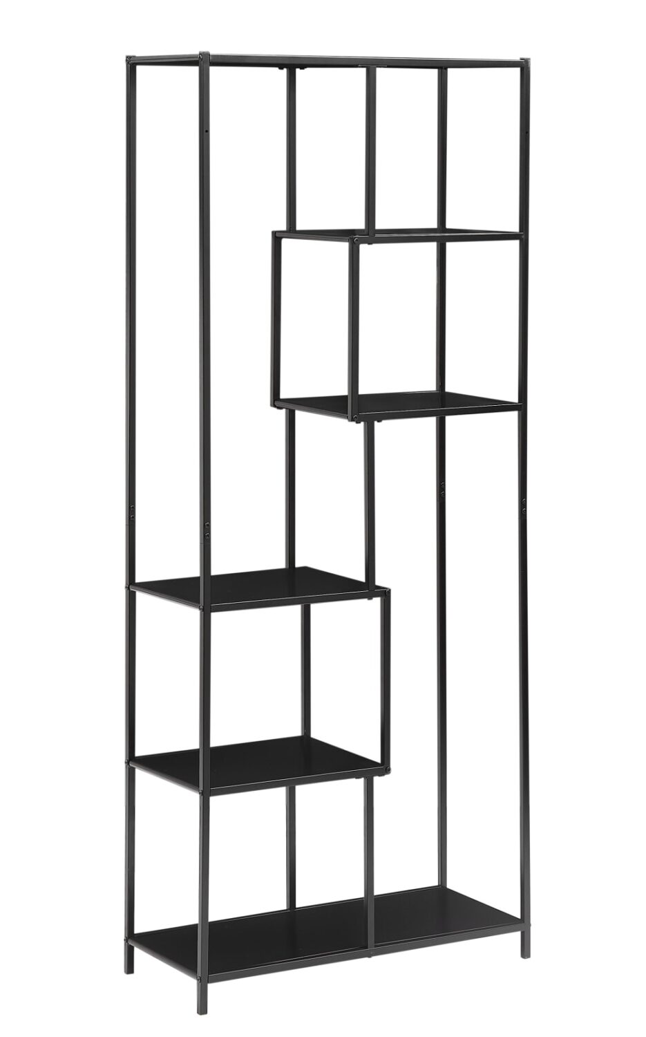 Wohnli Möbelsuche - Industrielles Bücherregal mit 5 Ebenen aus Metall Schwarz