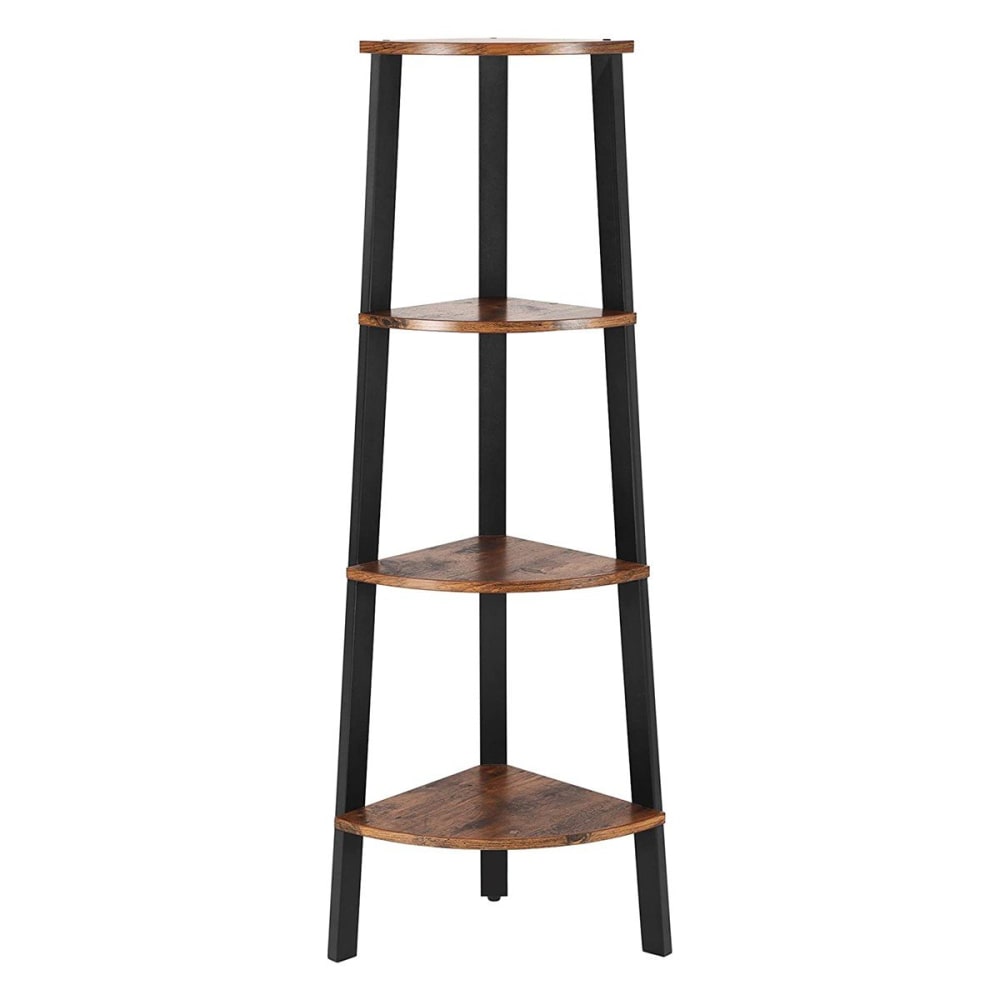 wohnli-moebel-suche-Industrielles-Eckregal-mit-4-Ebenen-L485-x-H125-cm-Braun Wohnli Möbelsuche - Industrielles Eckregal mit 4 Ebenen - L48