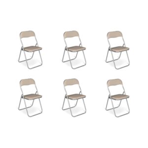 Wohnli Möbelsuche - Klappstuhl aus beigem Eisen 43x47h80 cm