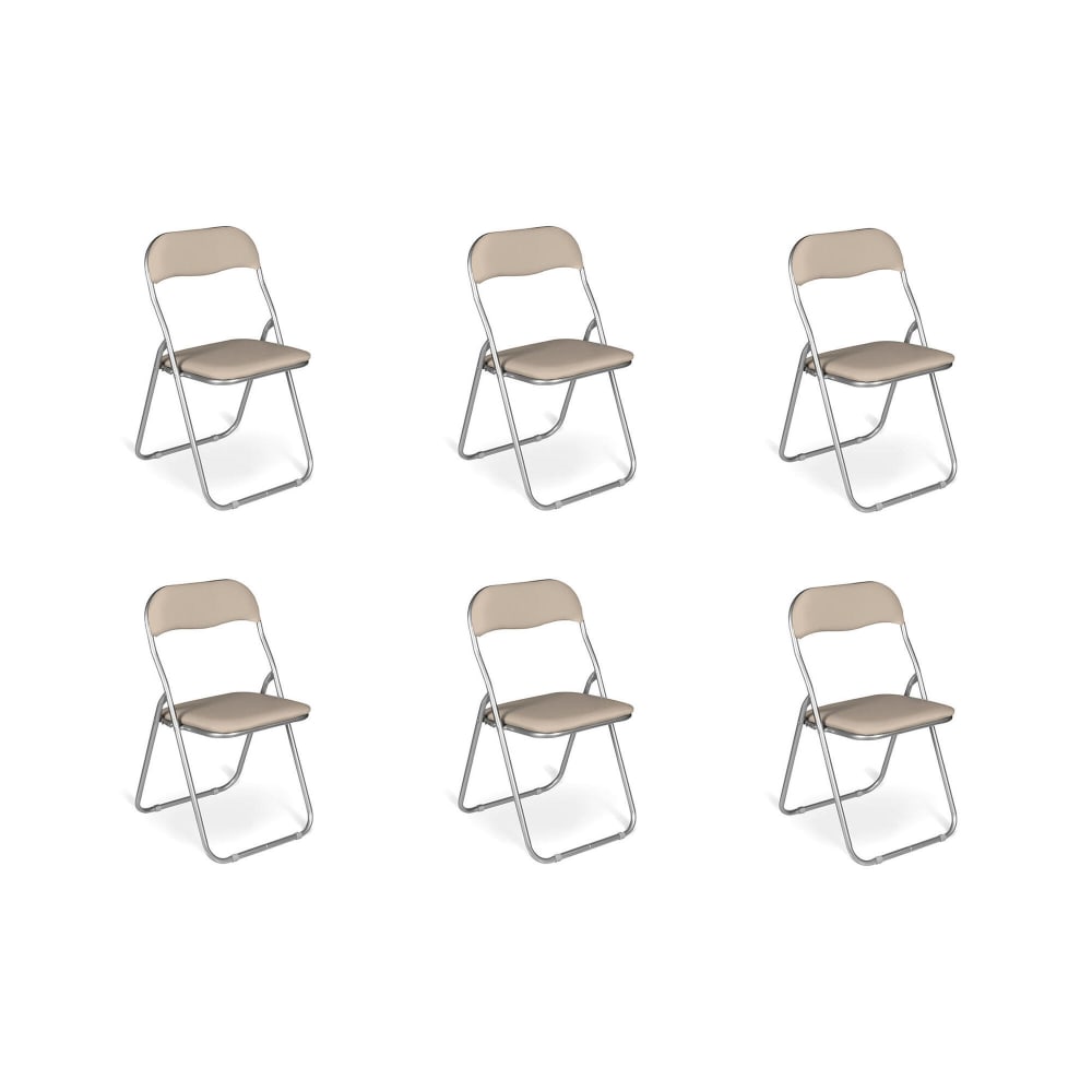 Wohnli Möbelsuche - Klappstuhl aus beigem Eisen 43x47h80 cm