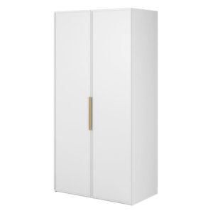 wohnli-moebel-suche-Kleiderschrank-2T-mit-Stange-Regalen-100-cm-weiss Wohnli Möbelsuche - Kleiderschrank 2T mit Stange & Regalen