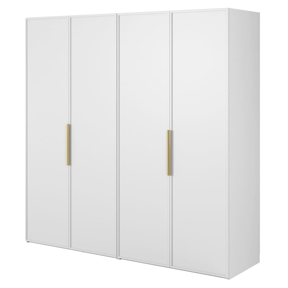 Wohnli Möbelsuche - Kleiderschrank 4T mit Stange & Regalen