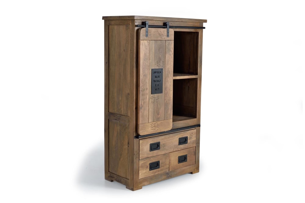 wohnli-moebel-suche-Kleiderschrank-aus-Mangoholz-und-Metall Wohnli Möbelsuche - Kleiderschrank aus Mangoholz und Metall