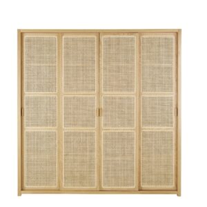 Wohnli Möbelsuche - Kleiderschrank mit 4 Türen aus Rattan