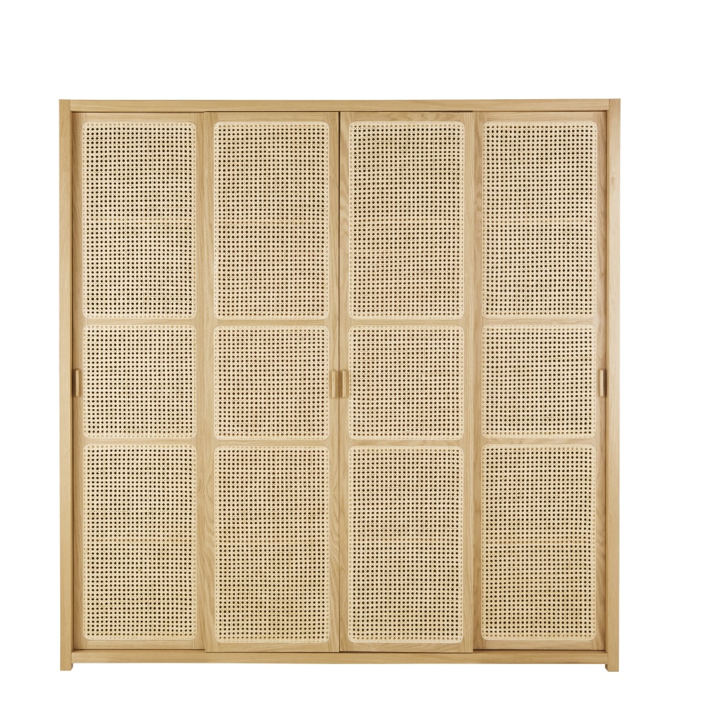 Wohnli Möbelsuche - Kleiderschrank mit 4 Türen aus Rattan