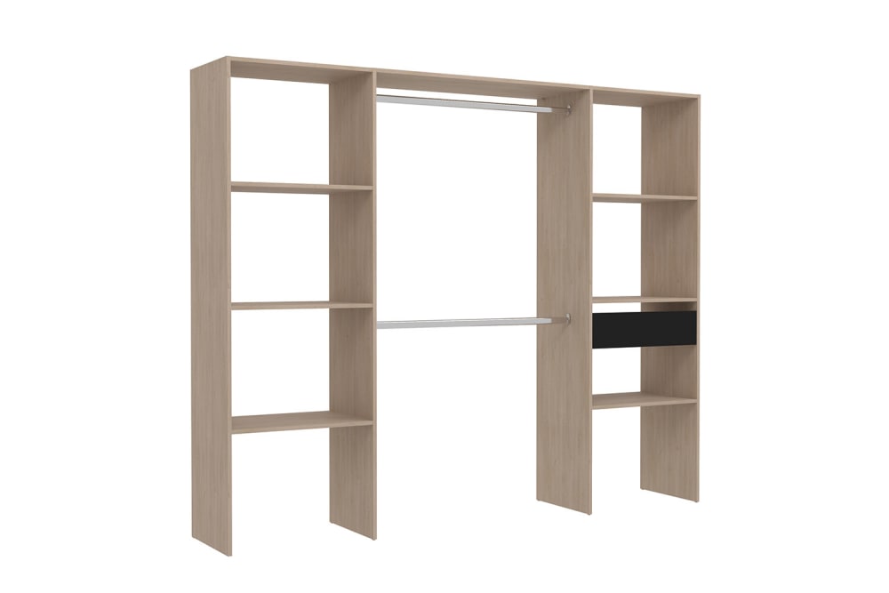 wohnli-moebel-suche-Kleiderschrank-mit-6-Regalen-1-Schublade-und-2-Kleiderstangen-220-x Wohnli Möbelsuche - Kleiderschrank mit 6 Regalen