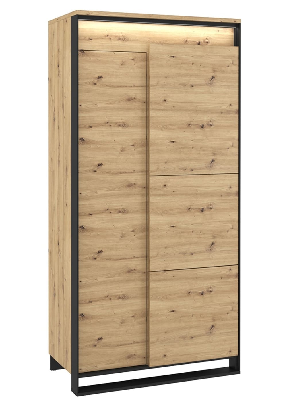wohnli-moebel-suche-Kleiderschrank-mit-Beleuchtung-aus-Holz-95x50x195cm-Eiche-Artisan Wohnli Möbelsuche - Kleiderschrank mit Beleuchtung aus Holz