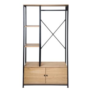wohnli-moebel-suche-Kleiderschrank-mit-Regalen-und-Ablagen-2-Tueren-H167-cm-Dekor-Eiche Wohnli Möbelsuche - Kleiderschrank mit Regalen und Ablagen 2 Türen H167 cm - Dekor Eiche