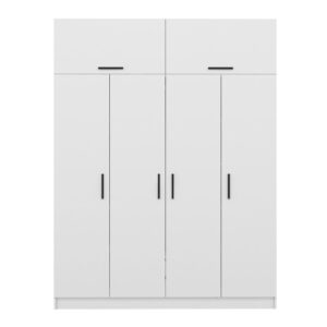 Wohnli Möbelsuche - Kleiderschrank mit Regalen und Kleiderstange 15 Aufbewahrungsfächer We