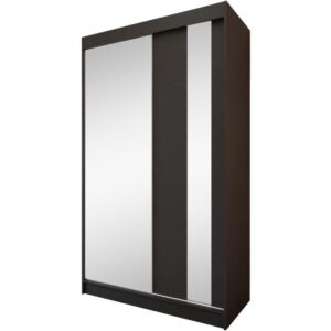 wohnli-moebel-suche-Kleiderschrank-mit-Spiegel-und-Schubladeneinsaetze-120x216-schwarz Wohnli Möbelsuche - Kleiderschrank mit Spiegel und Schubladeneinsätze