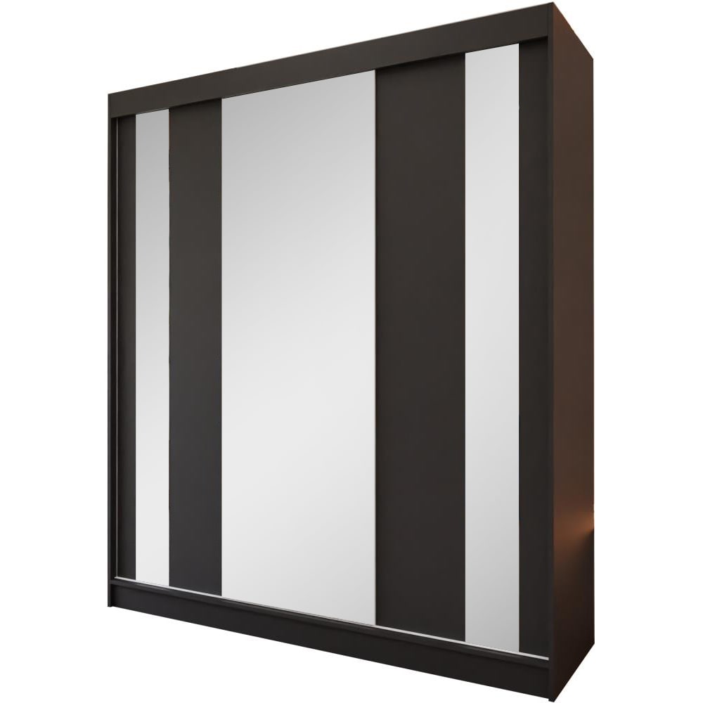 wohnli-moebel-suche-Kleiderschrank-mit-Spiegel-und-Schubladeneinsaetze-180x216-schwarz Wohnli Möbelsuche - Kleiderschrank mit Spiegel und Schubladeneinsätze