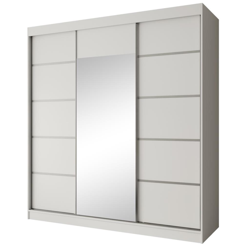 wohnli-moebel-suche-Kleiderschrank-mit-Spiegel-und-vier-Schubladen-weiss-und-silber Wohnli Möbelsuche - Kleiderschrank mit Spiegel und vier Schubladen