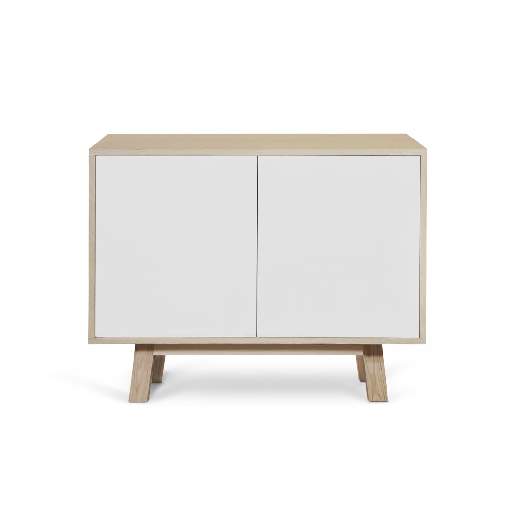 wohnli-moebel-suche-Kleines-Sideboard-2-Tueren-100-cm-aus-Eschenholz-weiss Wohnli Möbelsuche - Kleines Sideboard 2 Türen 100 cm aus Eschenholz