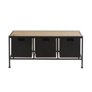 Wohnli Möbelsuche - Kleinmöbel mit 3 Kästen aus schwarzem Metall