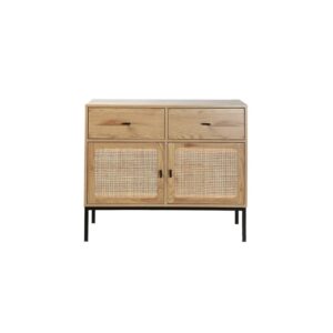 Wohnli Möbelsuche - Kommode 2 Schubladen mit Rattangeflecht - L90cm