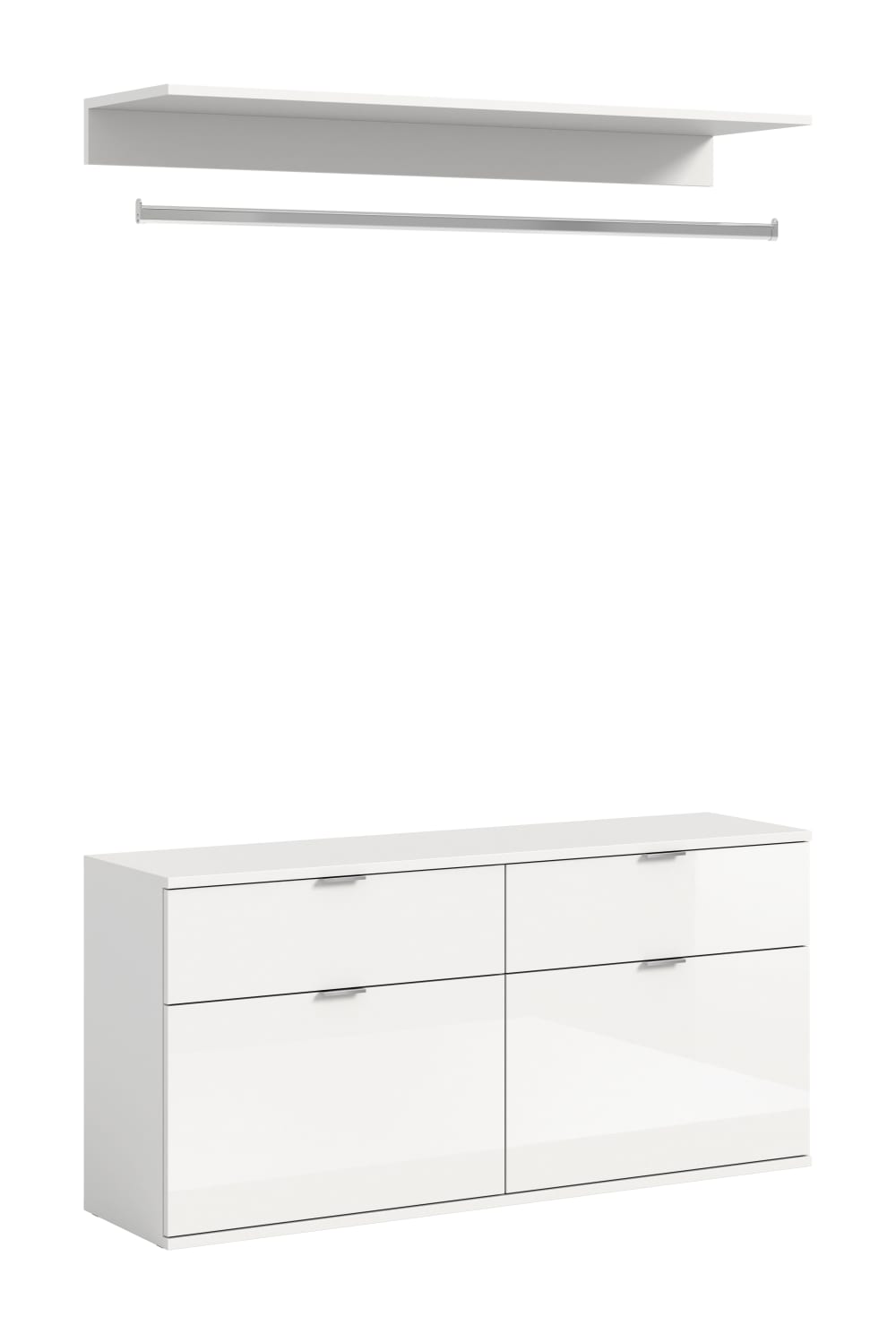 wohnli-moebel-suche-Kommode-Garderobenstange-aus-Spanplatte-121x61x34-cm-weiss Wohnli Möbelsuche - Kommode + Garderobenstange aus Spanplatte