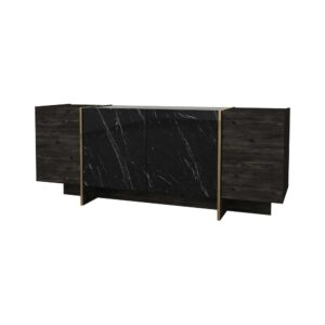 Wohnli Möbelsuche - Kommode Holzeffekt schwarzes gold 180x47 h76 cm