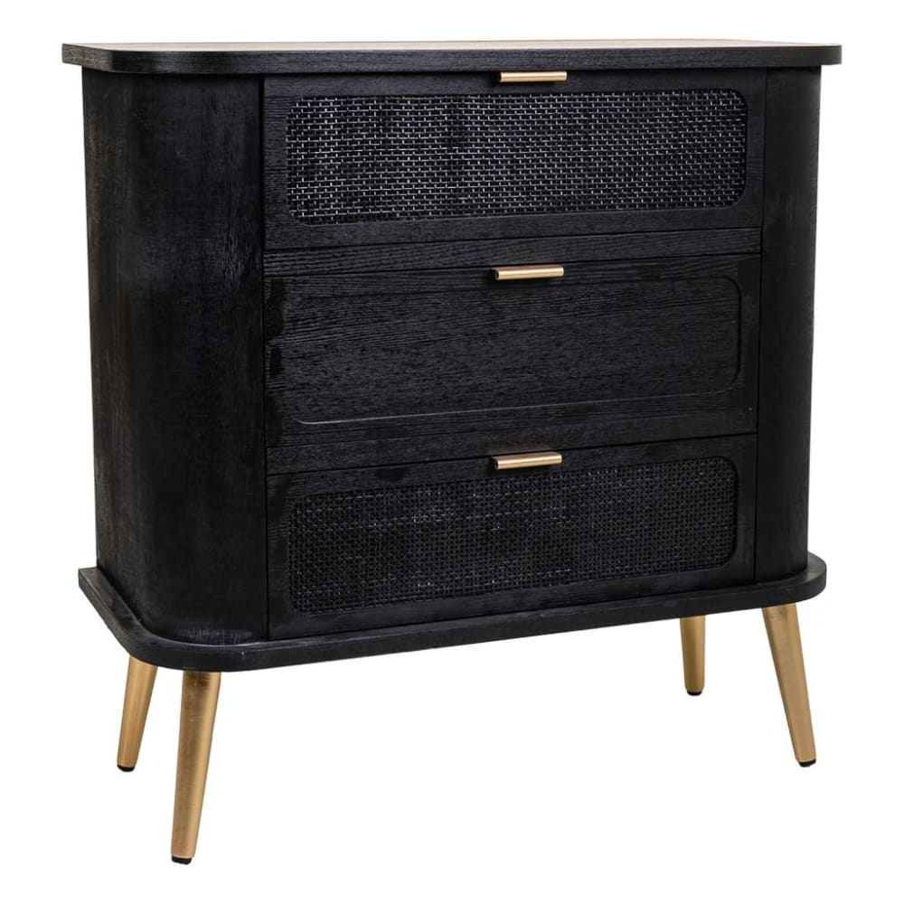 wohnli-moebel-suche-Kommode-aus-Holz-und-lackiertem-Gitter-80x35x81-schwarz Wohnli Möbelsuche - Kommode aus Holz und lackiertem Gitter