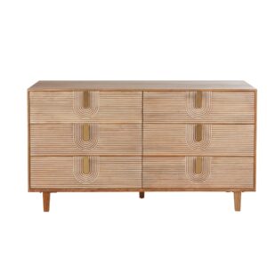 Wohnli Möbelsuche - Kommode aus massivem Mangoholz mit 6 Schubladen