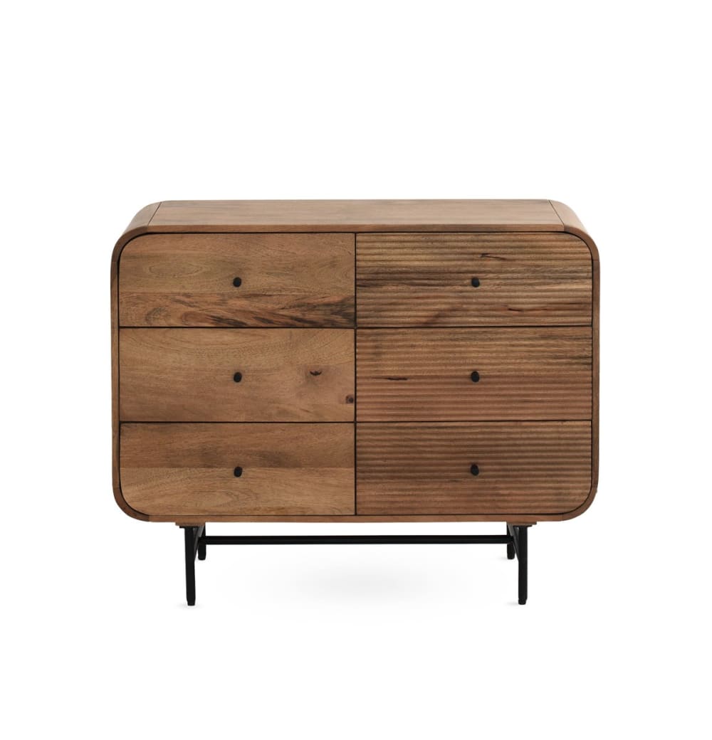 Wohnli Möbelsuche - Kommode  aus massivem Mangoholz mit 6 Schubladen