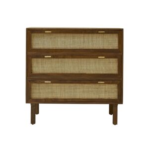 Wohnli Möbelsuche - Kommode aus massivem Mangoholz und Rohrgeflecht 90 cm