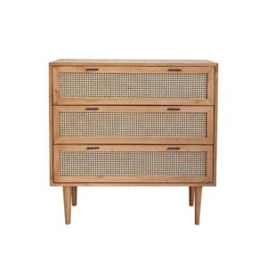 Wohnli Möbelsuche - Kommode aus massivem Mindi und Rohrgeflecht 100 cm