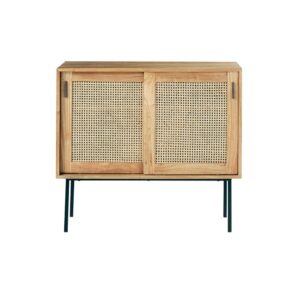 Wohnli Möbelsuche - Kommode aus massivem Mindi und Rohrgeflecht 100 cm