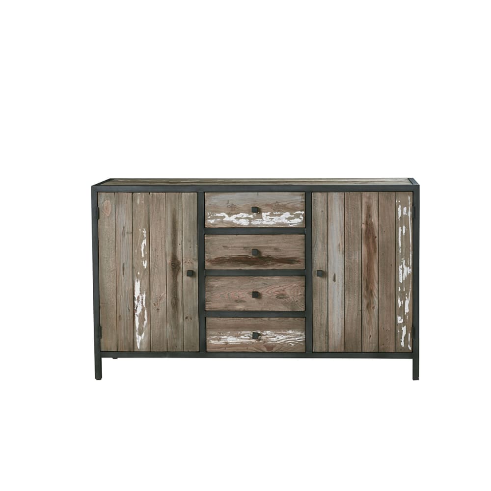 wohnli-moebel-suche-Kommode-aus-massivem-recyceltem-Holz-und-Metall-150-cm Wohnli Möbelsuche - Kommode aus massivem recyceltem Holz und Metall 150 cm