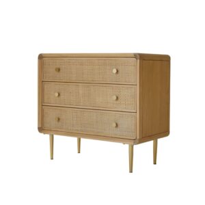 Wohnli Möbelsuche - Kommode aus massiver Eiche und Rattangeflecht