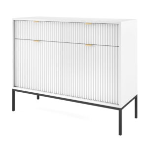 wohnli-moebel-suche-Kommode-mit-2-Tueren-2-Schubladen-Weiss-Schwarz-104x39x83cm Wohnli Möbelsuche - Kommode mit 2 Türen & 2 Schubladen