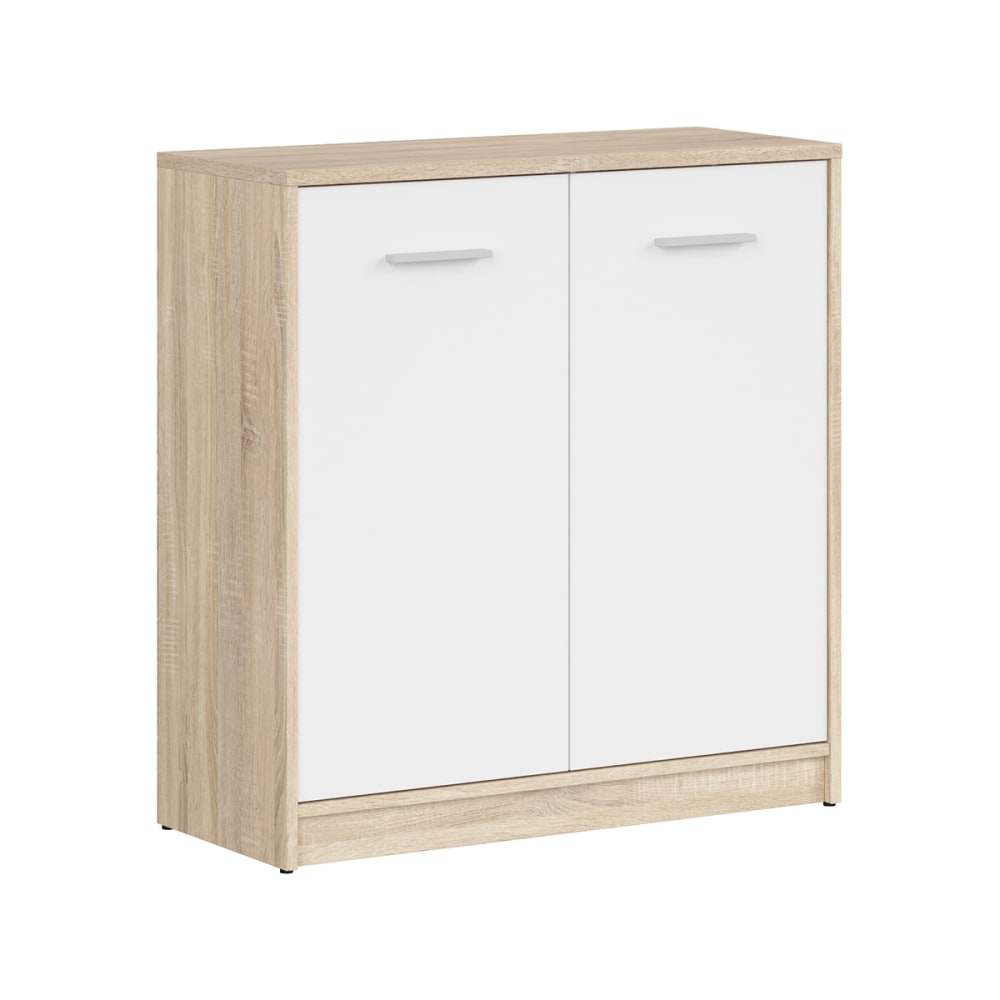 wohnli-moebel-suche-Kommode-mit-2-Tueren-Holzoptik-und-Weiss-80cm Wohnli Möbelsuche - Kommode mit 2 Türen