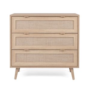 Wohnli Möbelsuche - Kommode mit 3 Schubladen L80 cm - Rattan-Druck