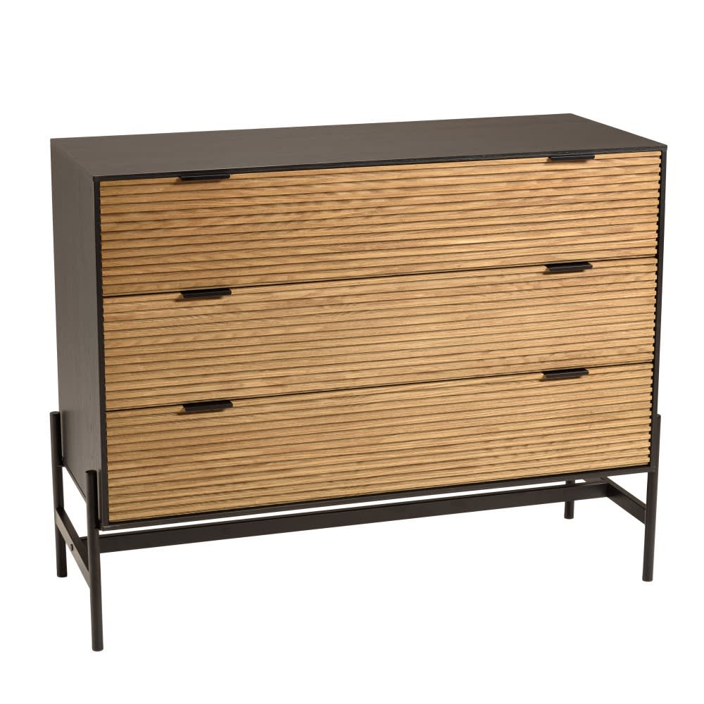 Wohnli Möbelsuche - Kommode mit 3 Schubladen aus Holz mit Metallfüßen