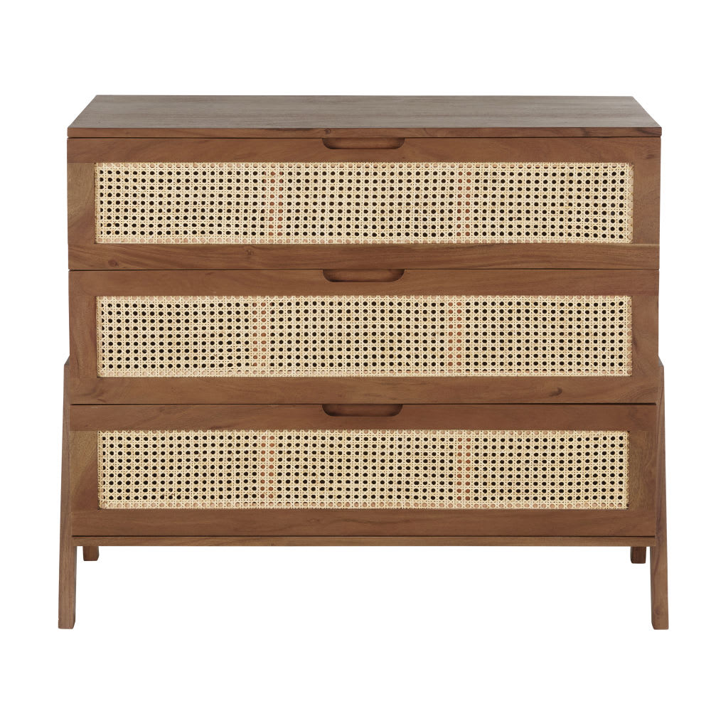 Wohnli Möbelsuche - Kommode mit 3 Schubladen aus Rattangeflecht