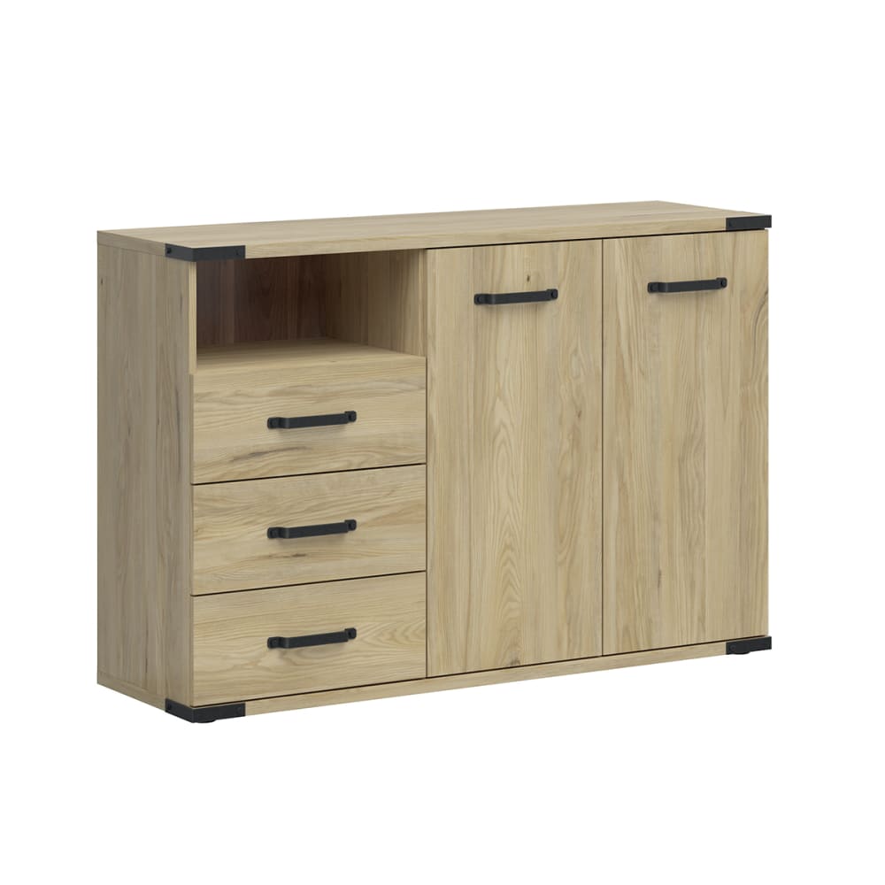 wohnli-moebel-suche-Kommode-mit-3-Schubladen-und-2-Tueren-Holzoptik-130cm Wohnli Möbelsuche - Kommode mit 3 Schubladen und 2 Türen